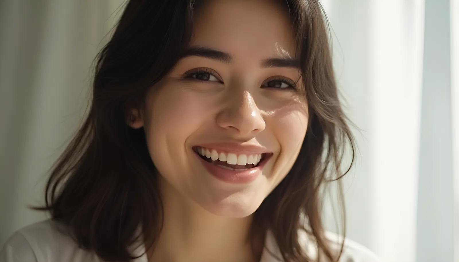 환하게 웃을 때 볼에 보조개가 팬 얼굴을 담아 보조개로 인상과 기질을 짐작하는 보조개 관상을 상징하는 대표 이미지